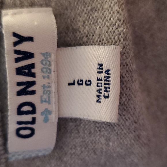 Old Navy Grey Owl Cotton Knit Long Sleeve Top Women's Large - Picture 4 of 5